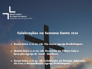 Celebrações na Semana Santa 2026